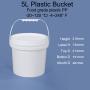 Set of 4 With Hand Plastic Rice Bucket Moisture Proof 4 Litre and 5 Litre Kitchen Rice Storage Jars for Candy, Cookie, Rice, Sugar,Flour,Snacks Keeping Food Dry & Fresh