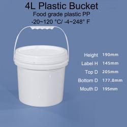 Set of 4 With Hand Plastic Rice Bucket Moisture Proof 4 Litre and 5 Litre Kitchen Rice Storage Jars for Candy, Cookie, Rice, Sugar,Flour,Snacks Keeping Food Dry & Fresh