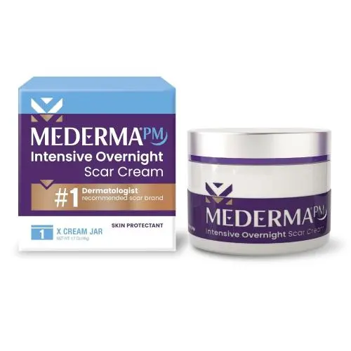 Mederma PM Intensivcreme Nachtpflege, unterstützt die nächtliche Regenerationsaktivität der Haut, klinisch erwiesen, um Narben zu verkleinern und weniger sichtbar zu machen, 48 g