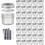 Accguan 4oz / 120ml Mason Jars Glass Canning Jars, Jelly Jars With Regular Lids Ring and Plate, Ideal for Honey,Jam,Wedding Favors,Shower Favors, Set of 40