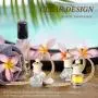 BBTO 200 Pcs Hanging Car Diffuser Bottle Bulk Empty Clear Glass Perfume Bottles Air Freshener Pendant for Essential Oils Fragrance Aromatherapy Car Interior Ornament Decoration (Mixed Style)