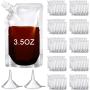 Meanplan 100 Pcs Plastic Flasks Pouches Bulk Reusable Plastic Pouches Leak Proof Juice Pouches Bags with Funnel for Travel Adults Women Men, volume from 3.5oz to 32oz