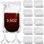 Meanplan 100 Pcs Plastic Flasks Pouches Bulk Reusable Plastic Pouches Leak Proof Juice Pouches Bags with Funnel for Travel Adults Women Men, volume from 3.5oz to 32oz