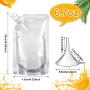 Meanplan 100 Pcs Plastic Flasks Pouches Bulk Reusable Plastic Pouches Leak Proof Juice Pouches Bags with Funnel for Travel Adults Women Men, volume from 3.5oz to 32oz