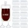 Meanplan 100 Pcs Plastic Flasks Pouches Bulk Reusable Plastic Pouches Leak Proof Juice Pouches Bags with Funnel for Travel Adults Women Men, volume from 3.5oz to 32oz