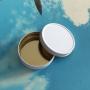 Mini Metal Tin 4 oz Shallow Round Tins with Solid Slip Lids Empty Tin Containers Cosmetics Tins Party Favors Tins and Food Storage Containers (White)