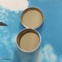 Mini Metal Tin 4 oz Shallow Round Tins with Solid Slip Lids Empty Tin Containers Cosmetics Tins Party Favors Tins and Food Storage Containers (White)