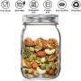 32 oz Regular Mouth Mason Jars, 1000ml Glass Jars with Metal Airtight Lids Clear Containers Canning Jars for Storage Overnight Oats, Jam, Honey, Salads, Yogurt, Spices