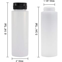 Pinnacle Mercantile Easy Squeeze Plastic Condiment Bottles with Red Flip Top Cap 8 oz and 16oz Empty Set 36