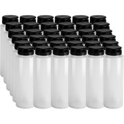 Pinnacle Mercantile Easy Squeeze Plastic Condiment Bottles with Red Flip Top Cap 8 oz and 16oz Empty Set 36