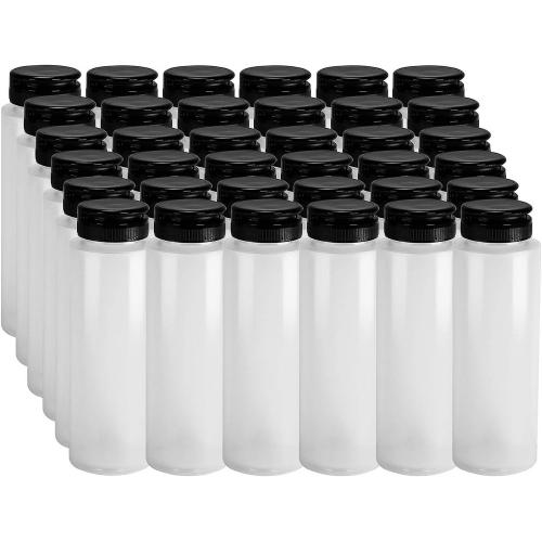 Pinnacle Mercantile Easy Squeeze Plastic Condiment Bottles with Red Flip Top Cap 8 oz and 16oz Empty Set 36
