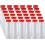 Pinnacle Mercantile Easy Squeeze Plastic Condiment Bottles with Red Flip Top Cap 8 oz and 16oz Empty Set 36