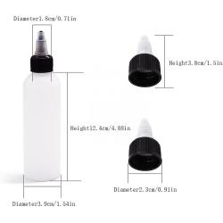 Uyuxxu 20 Pack 4oz Boston Squeeze Bottles,Clear Dispensing Bottles with Twist Top Cap,Plastic Squeeze Bottles for Crafts,Kitchen,Household