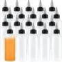 Uyuxxu 20 Pack 4oz Boston Squeeze Bottles,Clear Dispensing Bottles with Twist Top Cap,Plastic Squeeze Bottles for Crafts,Kitchen,Household