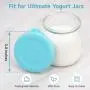 8PCs Silicone Replacement Lids for Ultimate 6oz Yogurt Jars, Silicone Yogurt Jar Lids, Jar Covers, Perfect for Yogurt, Oatmeal, Pudding, Freezer Dishwasher Microwave Safe (Jars NOT Included)