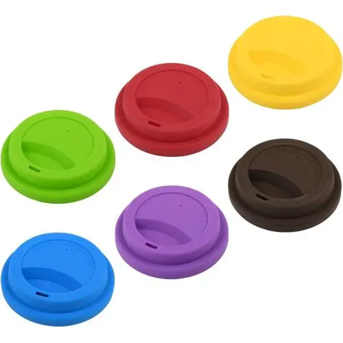 Paquet de 6 Couvercles Souples en Silicone Anti-Poussière et Étanchéifiés pour Tasses à Café, Couvercle de Tasse Paquet de 6 Couvercles Souples en Silicone Anti-Poussière et Étanchéifiés pour Tasses à Café, Couvercle de Tasse
