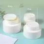 Weißes Jar Lotionbehälter, 3g, 5g, 10g, 15g, 30g, 50g, 80g, Kunststoff, BPA-frei, eine Wand mit entnehmbarer innerer Beschichtung und Deckel für Kosmetikproben, Cremes