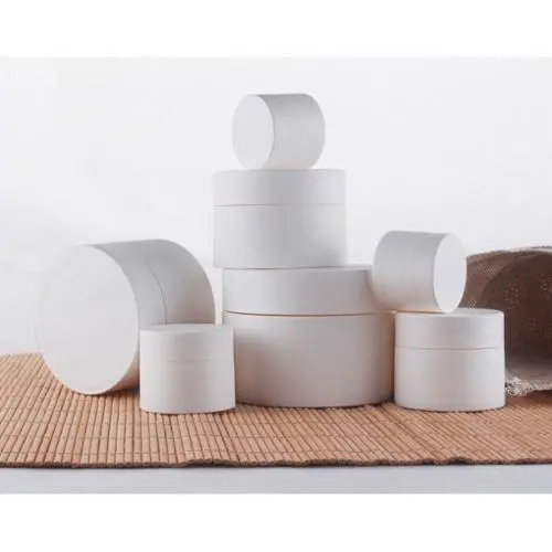 Weißes Jar Lotionbehälter, 3g, 5g, 10g, 15g, 30g, 50g, 80g, Kunststoff, BPA-frei, eine Wand mit entnehmbarer innerer Beschichtung und Deckel für Kosmetikproben, Cremes