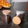 Transparente Persönlichkeit Vier-Eck-Trapezförmige Versiegelte Glasbehälter für Nüsse, Kaffee, Getreide – Glasbehälter (950ml)