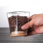 350ml Transparent Personality Four Corner Trapezoidal Sealed Glass Container Nut Coffee Beans Grain Food Glass Jar