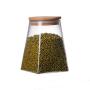 500ml Transparent Personality Four Corner Trapezoidal Sealed Glass Container Nut Coffee Beans Grain Food Glass Jar