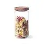 Glasbehälter 1000 ml, Küchen-Servier-Flasche mit abnehmbarem Holzlöffel, BPA-freier KlarGlasbehälter für Tee, Pulver, Gewürze, Kräuter
