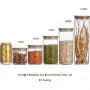 Dia 85mm H 210mm 1000ml Glass Food Storage Containers Set,Airtight Food Jars with Bamboo Wooden Lids -  Kitchen Canisters For Sugar,Candy, Cookie, Rice and Spice Jars