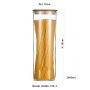 Dia 100mm H 300mm 2000ml Glass Food Storage Containers Set,Airtight Food Jars with Bamboo Wooden Lids -  Kitchen Canisters For Sugar,Candy, Cookie, Rice and Spice Jars