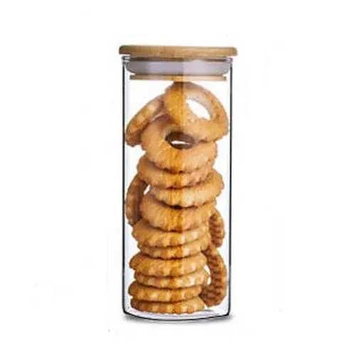 Ensemble de bocaux en verre 65mm x 160mm (410ml), étanches avec couvercles en bois de bambou – Pots de conservation pour sucre, confiture, biscuits, riz et épices. Ensemble de bocaux en verre 65mm x 160mm (410ml), étanches avec couvercles en bois de bambou – Pots de conservation pour sucre, confiture, biscuits, riz et épices.