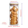 Dia 65mm H 160mm 410ml Glass Food Storage Containers Set,Airtight Food Jars with Bamboo Wooden Lids -  Kitchen Canisters For Sugar,Candy, Cookie, Rice and Spice Jars