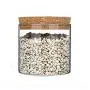 Dia 85mm H 80mm 370ml Empty Clear Glass Bottles with Cork Stopper - Refillable Dry Food Goods Storage Container Vial Jars For Flower Tea Dry Fruit Nuts Candy Seasoning and Other Small Items