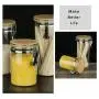 Glas-Aufbewahrungsgläser mit Schraubdeckel, Airtight Glasbehälter mit Verschließbaren Deckeln, Glasbehälter mit Bambusdeckel, Lebensmittelbehälter, Glasbehälter-Sets