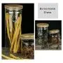 Glas-Aufbewahrungsgläser mit Schraubdeckel, Airtight Glasbehälter mit Verschließbaren Deckeln, Glasbehälter mit Bambusdeckel, Lebensmittelbehälter, Glasbehälter-Sets