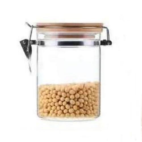 1140ml Glass Storage Jars with Airtight Locking Clamp Lids, Airtight Glass Canisters with Locking Lids, Glass Storage Containers with Bamboo Lid, Food Storage Containers, Glass Canister Sets