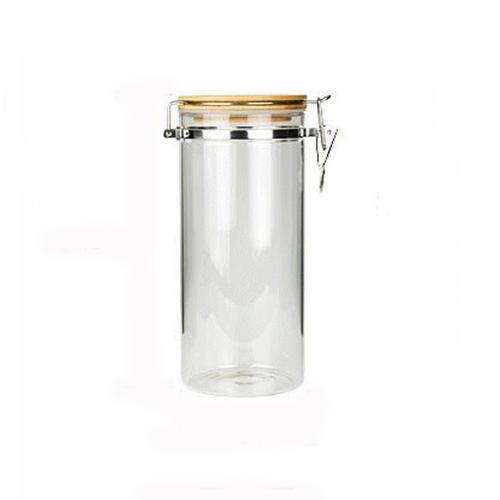 1700ml Glass Storage Jars with Airtight Locking Clamp Lids, Airtight Glass Canisters with Locking Lids, Glass Storage Containers with Bamboo Lid, Food Storage Containers, Glass Canister Sets