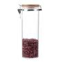 1840ml Glass Storage Jars with Airtight Locking Clamp Lids, Airtight Glass Canisters with Locking Lids, Glass Storage Containers with Bamboo Lid, Food Storage Containers, Glass Canister Sets