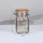 4pcs 250ml Wide Mouth Square Glass Jar - Airtight Storage Jar with wood Bamboo Lid Medium Jar Perfect for Beans, Jelly, Storing and Canning Use