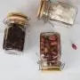 4pcs 250ml Wide Mouth Square Glass Jar - Airtight Storage Jar with wood Bamboo Lid Medium Jar Perfect for Beans, Jelly, Storing and Canning Use