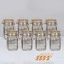 8pcs 250ml Wide Mouth Square Glass Jar - Airtight Storage Jar with wood Bamboo Lid Medium Jar Perfect for Beans, Jelly, Storing and Canning Use
