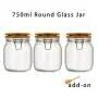 3 pcs Pots en Verre 750ml à Large Ouverture Ronde - Pots de Rangement Airtight avec Couvercle en Bois Bambou – Pots Moyens Parfaits pour les Haricots, la Gelée, le Rangement et la Conserve – Idéal pour le Stockage 3 pcs Pots en Verre 750ml à Large Ouverture Ronde - Pots de Rangement Airtight avec Couvercle en Bois Bambou – Pots Moyens Parfaits pour les Haricots, la Gelée, le Rangement et la Conserve – Idéal pour le Stockage