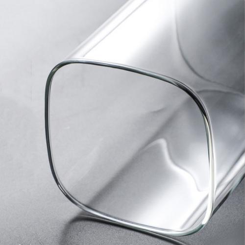 800ml Glass Storage Jar with Airtight Lid, Square Glass Tea Tin, Transparent Glass Canister for Ground Coffee, Tea Bag, Rice, Flour, Dog Cookies and More