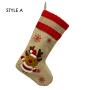 2020 New Christmas Decorations Christmas Socks Gift Bag Old Man Snowman Deer Snowflake Linen Christmas Socks