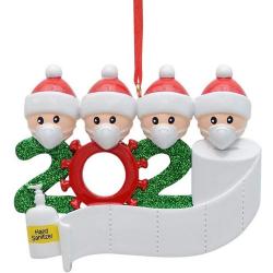 2020 New DIY Name Blessings Resin Face Mask Snowman Wearing Mask Family Christmas Gift Gift