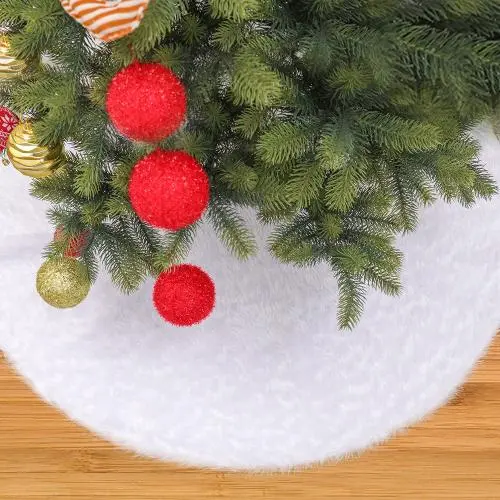 Weißes Plüsch-Weihnachtsbaumschmuck – Langes Plüsch-Weihnachtsbaumschmuck, 78/90/122/152cm, Weihnachtsbaumschmuck für Weihnachtsbaumdeko