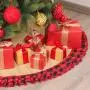 Nappe de Noël à carreaux rouges, décorations de scène de Noël, décoration d'arbre de Noël, tablier d'artisanat de Noël. Nappe de Noël à carreaux rouges, décorations de scène de Noël, décoration d'arbre de Noël, tablier d'artisanat de Noël.
