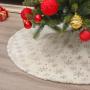 High-end white tree skirt 90 122cm high-end plush beads embroidered Christmas tree group Christmas tree decorations