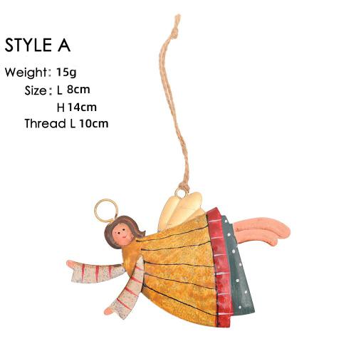 Christmas decoration creative wrought iron handmade painted angel girl pendant Christmas tree pendant accessories supplies Christmas decoration creative wrought iron handmade painted angel girl pendant Christmas tree pendant accessories supplies