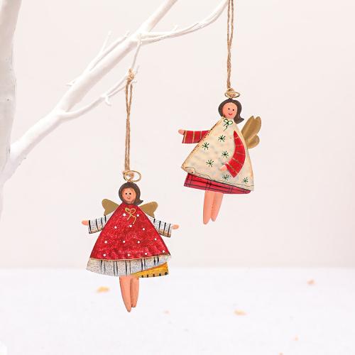 Christmas decoration creative wrought iron handmade painted angel girl pendant Christmas tree pendant accessories supplies Christmas decoration creative wrought iron handmade painted angel girl pendant Christmas tree pendant accessories supplies