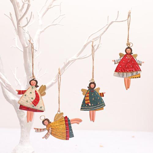 Christmas decoration creative wrought iron handmade painted angel girl pendant Christmas tree pendant accessories supplies Christmas decoration creative wrought iron handmade painted angel girl pendant Christmas tree pendant accessories supplies