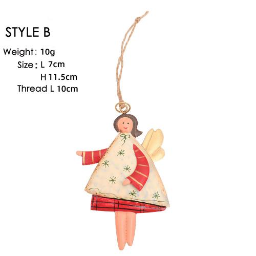 Christmas decoration creative wrought iron handmade painted angel girl pendant Christmas tree pendant accessories supplies Christmas decoration creative wrought iron handmade painted angel girl pendant Christmas tree pendant accessories supplies